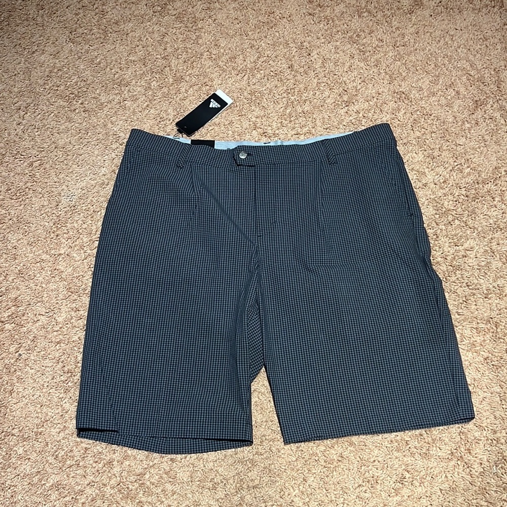 NWT* Adidas Golf Shorts Grey and Black Checkered